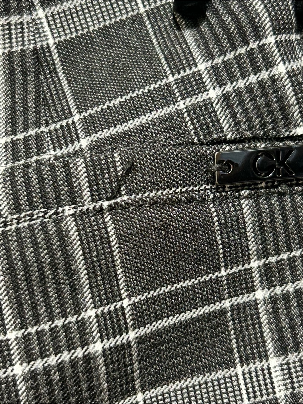 Calvin Klein Black&Gray Plaid Slim women’s size 10 Dress Pants LIKE NEW stretch - Picture 5 of 7